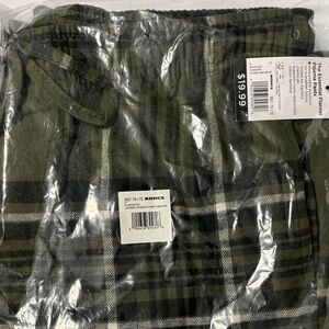 Kohl's Green & Black Plaid Flannel Pants - Men’s Size Medium